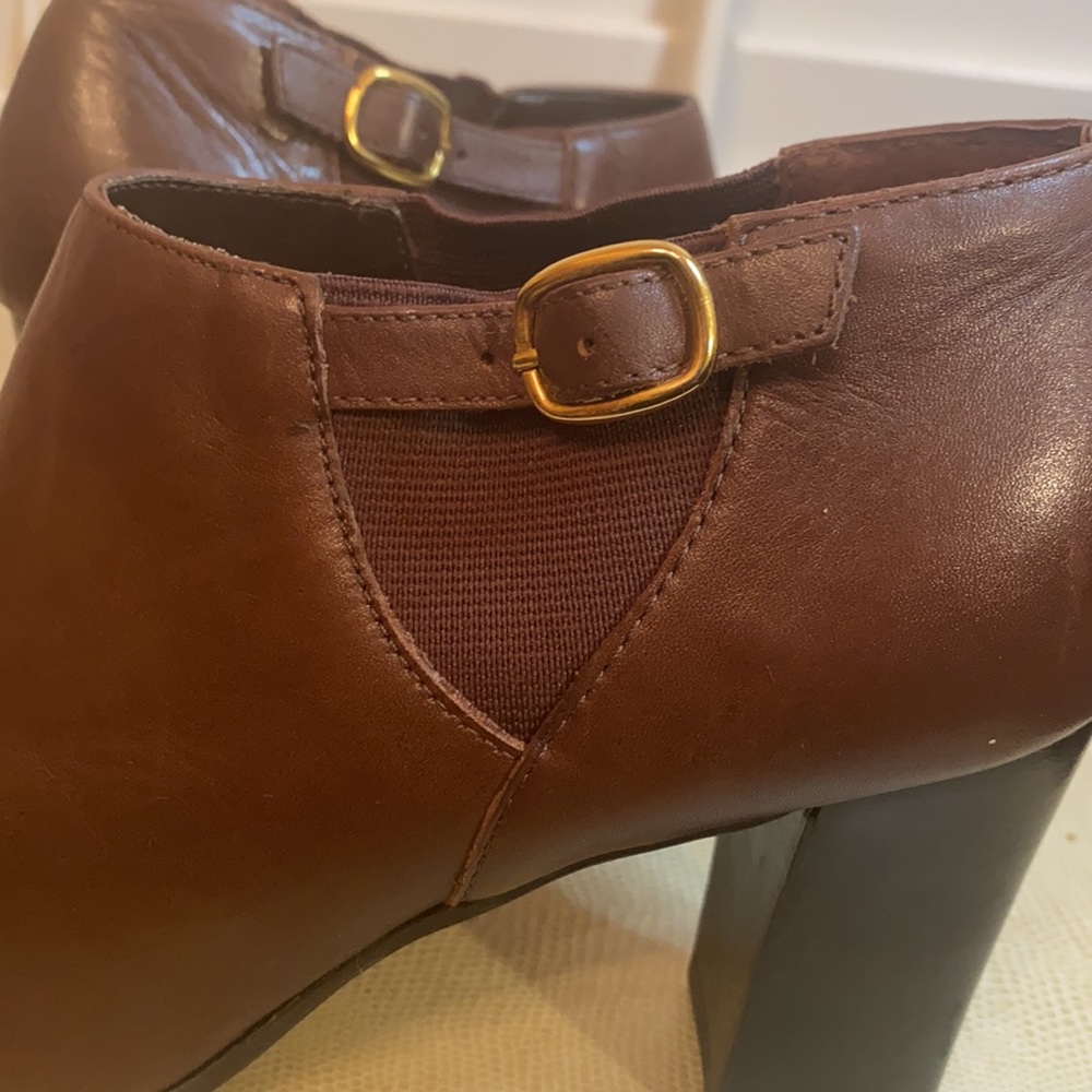 Bruno Valenti Brown Leather Booties - Picture 5 of 9